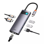 BASEUS METAL GLEAM SERIES 6-IN-1 MULTIFUNCTIONAL TYPE-C HUB DOCKING STATION GRAY - TQ STORE