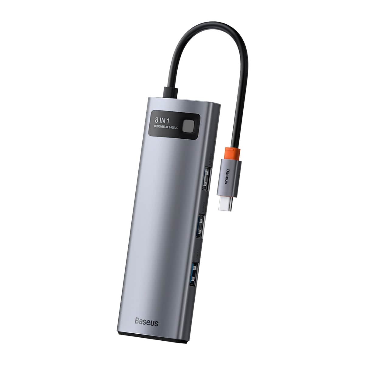 BASEUS METAL GLEAM SERIES 8-IN-1 MULTIFUNCTIONAL TYPE-C HUB DOCKING STATION GRAY