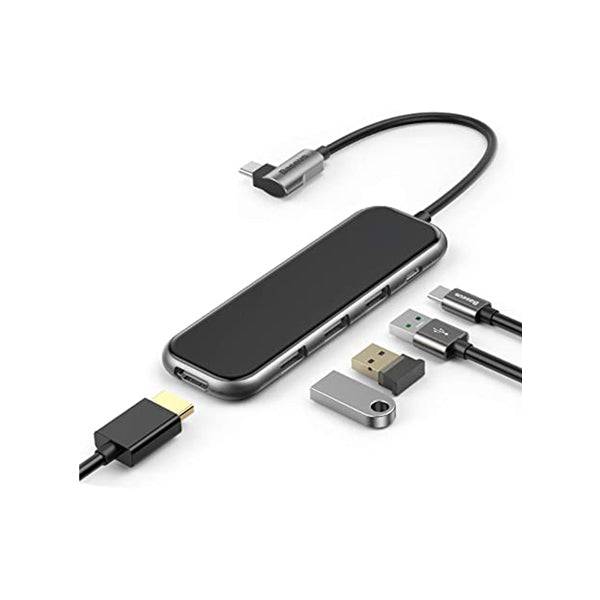 BASEUS MULTI-FUNCTIONAL HUB (TYPE-C TO 3XUSB3.0+HD4K+PD) DEEP GREY