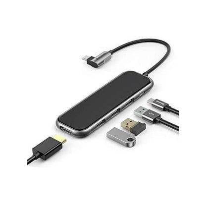 BASEUS MULTI-FUNCTIONAL HUB (TYPE-C TO 3XUSB3.0+HD4K+PD) DEEP GREY