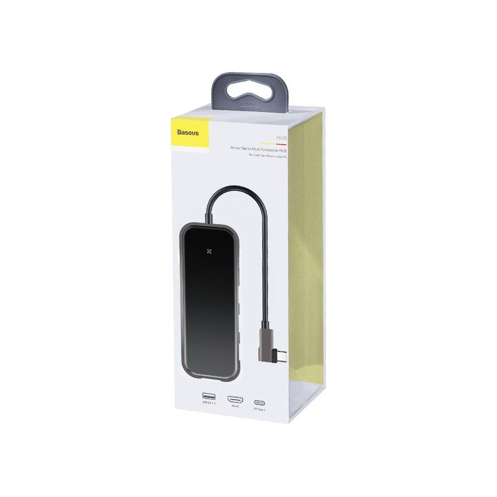 BASEUS MULTI-FUNCTIONAL HUB (TYPE-C TO 3XUSB3.0+HD4K+PD) DEEP GREY