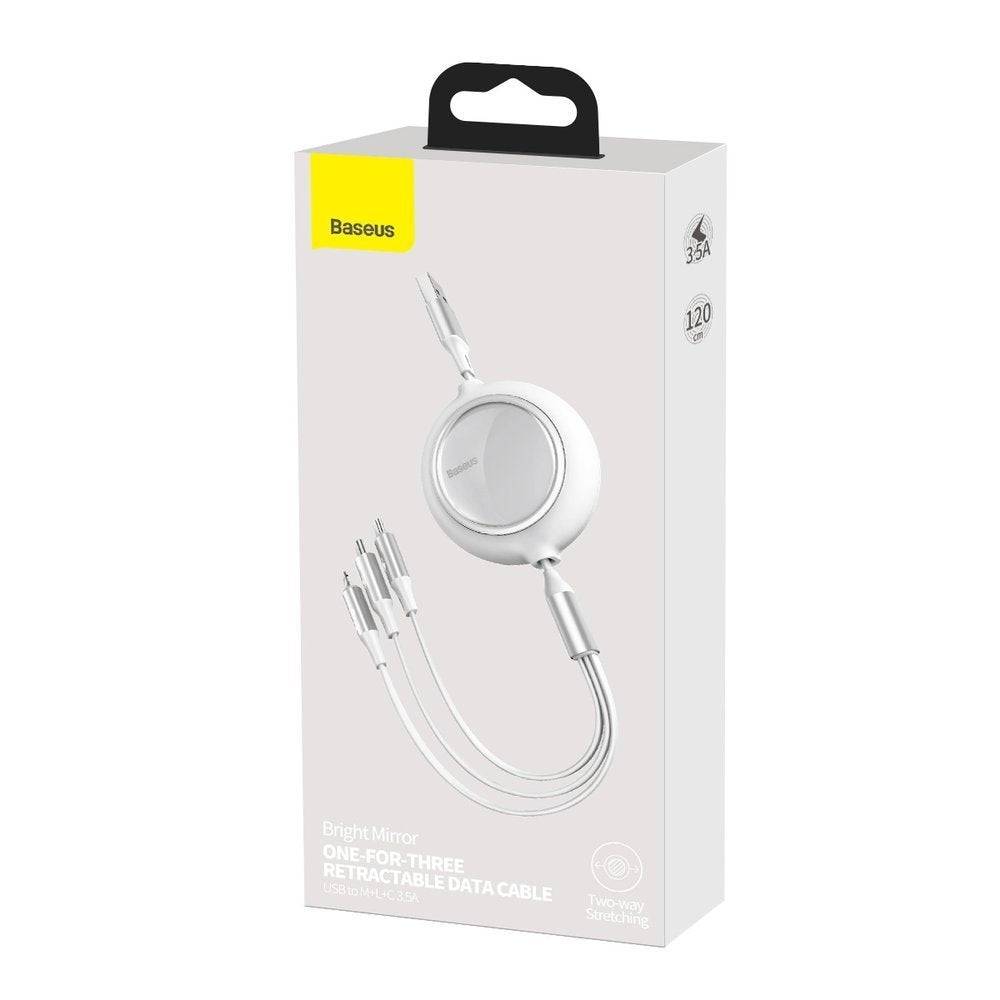 BASEUS RETRACTABLE3 IN CABLE USB TO M/L/C 1.2M - TQ STORE