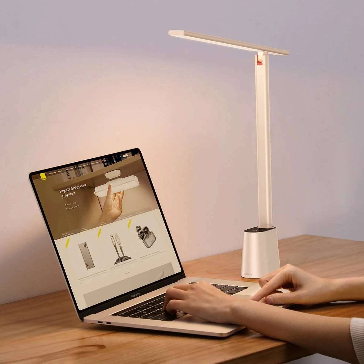 BASEUS SMART EYE SERIES CHARGING FOLDING READING DESK LAMP (SMART LIGHT) WHITE - TQ STORE