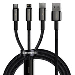 BASEUS TUNGSTEN GOLD 3 IN 1 CABLE USB TO M/L/C 3.5A 1.5M - TQ STORE