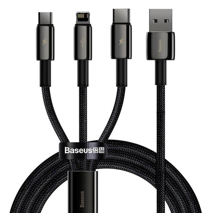 BASEUS TUNGSTEN GOLD 3 IN 1 CABLE USB TO M/L/C 3.5A 1.5M