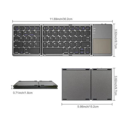 Foldable Bluetooth Keyboard With Touch Pad B033 (English Arabic)