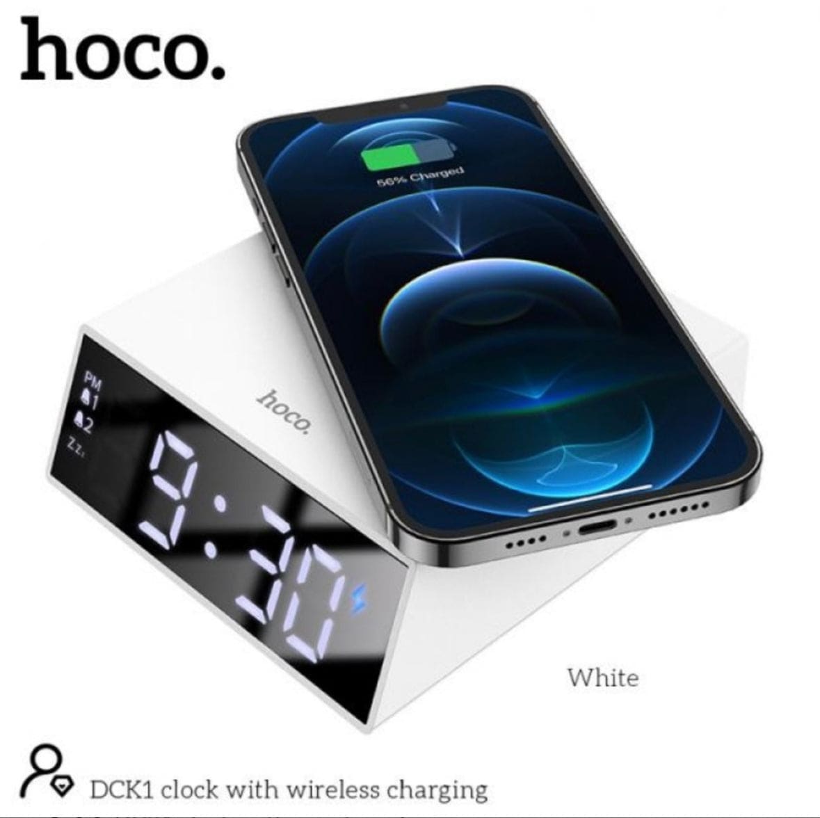 Hoco DCK1 Clock with Wireless Charging 10W - TQ STORE