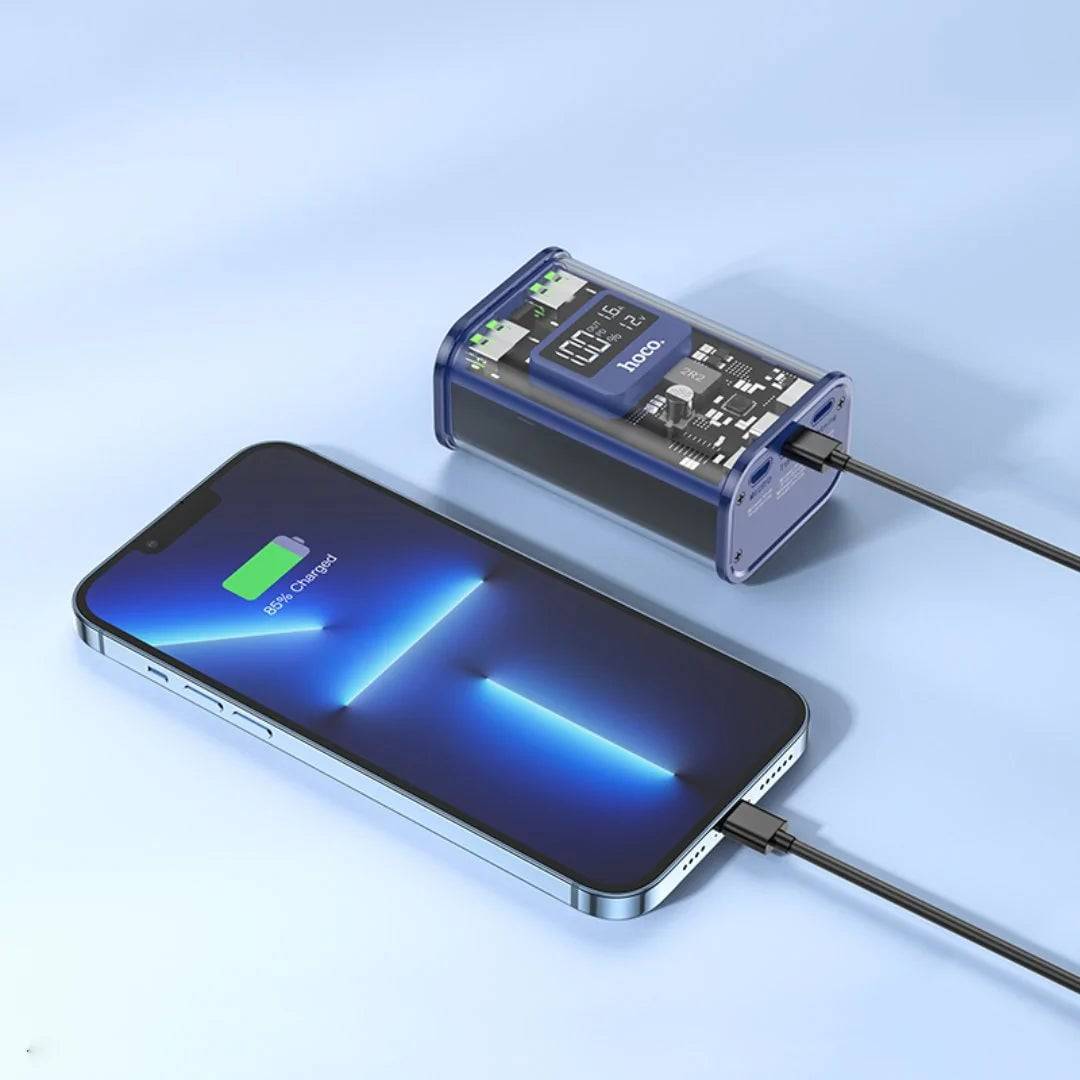 HOCO J105 Discovery Edition Transparent (Dual USB+ Type-C) PowerBank 22.5W (10000 mAh) - TQ STORE