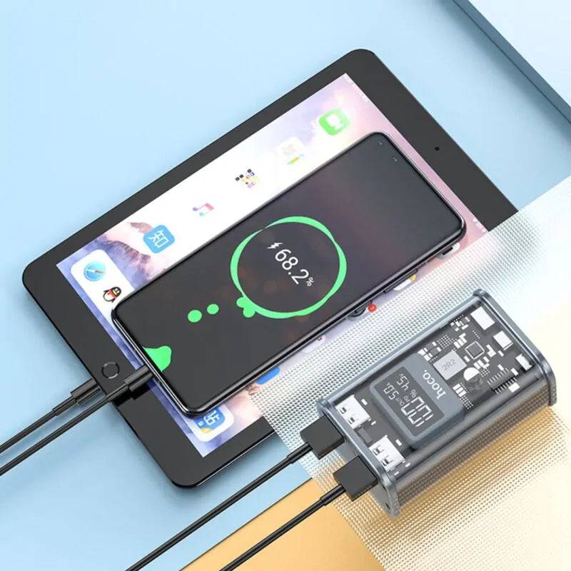 HOCO J105 Discovery Edition Transparent (Dual USB+ Type-C) PowerBank 22.5W (10000 mAh) - TQ STORE