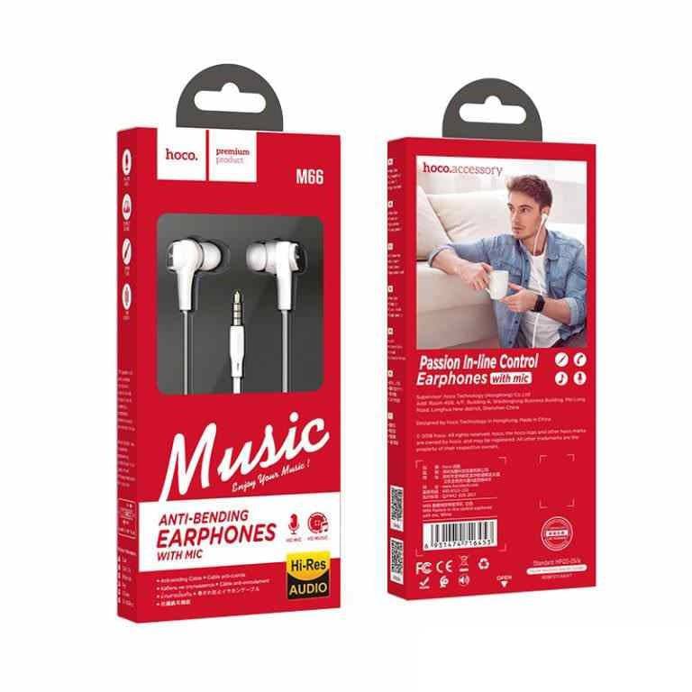 Hoco M66 Wired Earphones 3.5mm with microphone - TQ STORE
