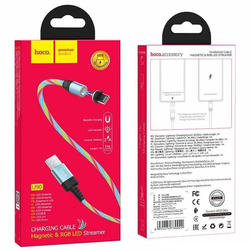 Hoco U90 Magnetic USB Cable to Lightning - TQ STORE