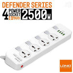 Ldnio 2500w Power Extension With 4 USB-A Ports & 4 Power Sockets SC4408 - TQ STORE