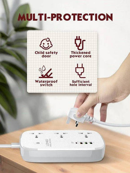 LDNIO SCW3451 WIFI Smart Universal Power Strip 3 Outlets+1 PD+1QC 3.0 + 2 Auto-ID High Output Power Socket Switches Extension