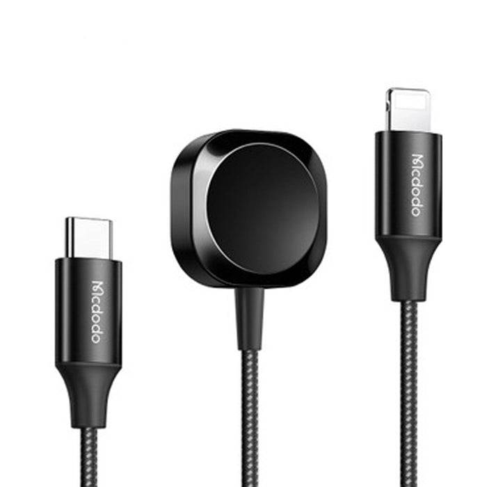 Mcdodo 29W 2in 1 Magnetic Apple Watch & Type-C To Lightning Wireless Charger 1.5m – Black CH-2980