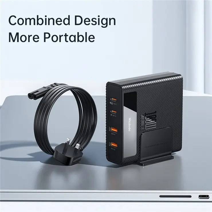 MCDODO CH-180 MDD Type-C PD 100W Fast Charger Station 4-in-1 Desktop GaN Phone Charger - UK Plug
