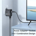 MCDODO CP-4290 PD 33W Travel Charger Adapter with 2 USB-A, Type-C, 2-in-1 Universal Wall Charger + Socket (Black) - TQ STORE