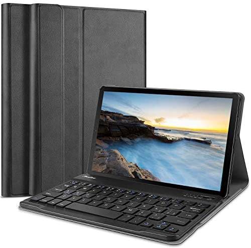 PU Leather Smart Cover with Magnetically Detachable Bluetooth Keyboard for Samsung