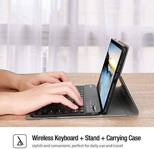 PU Leather Smart Cover with Magnetically Detachable Bluetooth Keyboard for Samsung Tab S7 - TQ STORE