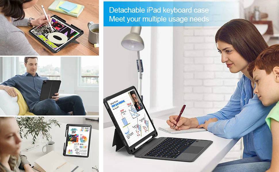 WiWU Combo Magnetic Detachable Keyboard Protective Case For iPad Pro 12.9 inch Arabic English