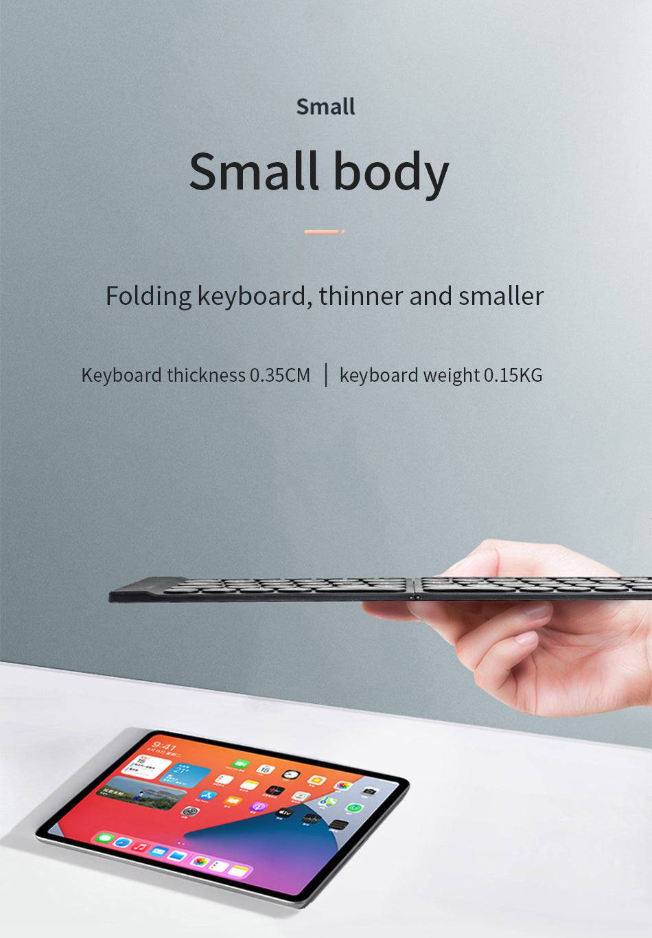 WiWU Mini Fold Wireless Keyboard Arabic English - TQ STORE