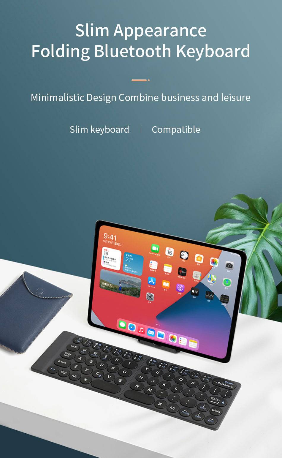 WiWU Mini Fold Wireless Keyboard Arabic English - TQ STORE