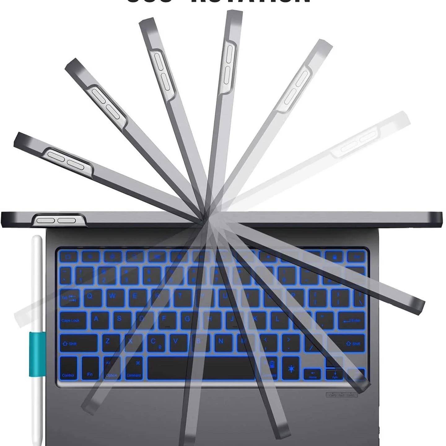 WiWU Waltz Rotating Magic Smart Keyboard Case for IPad 10.2 inch– Arabic - TQ STORE