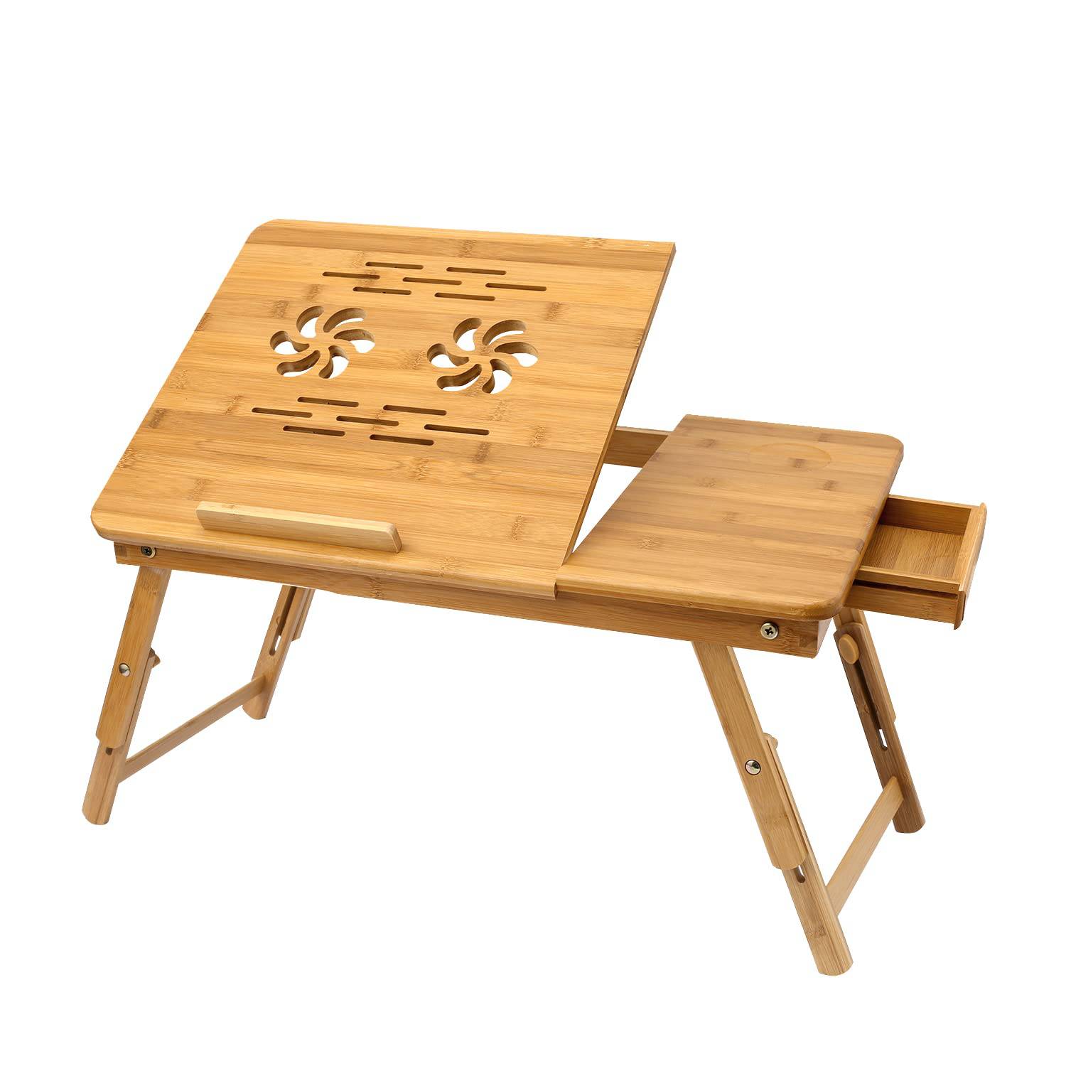 Wooden Laptop Table with Cooling Fan - TQ STORE