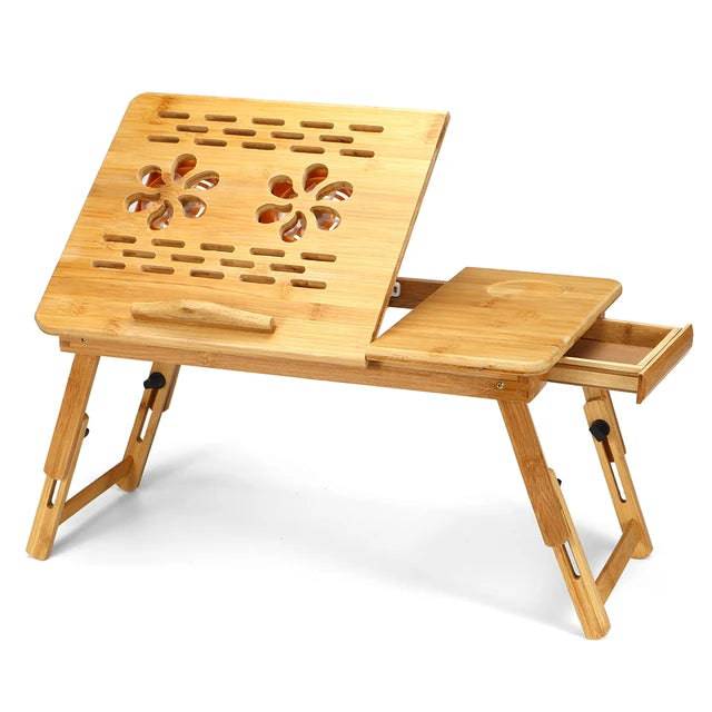 Wooden Laptop Table with Cooling Fan