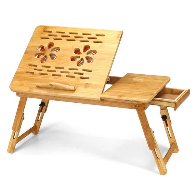 Wooden Laptop Table with Cooling Fan - TQ STORE