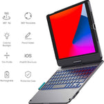 Wiwu Waltz Rotating Wireless Keyboard, For Ipad 11 inch, 360 Degree Rotation, Arabic English Keyboard, Black - TQ STORE