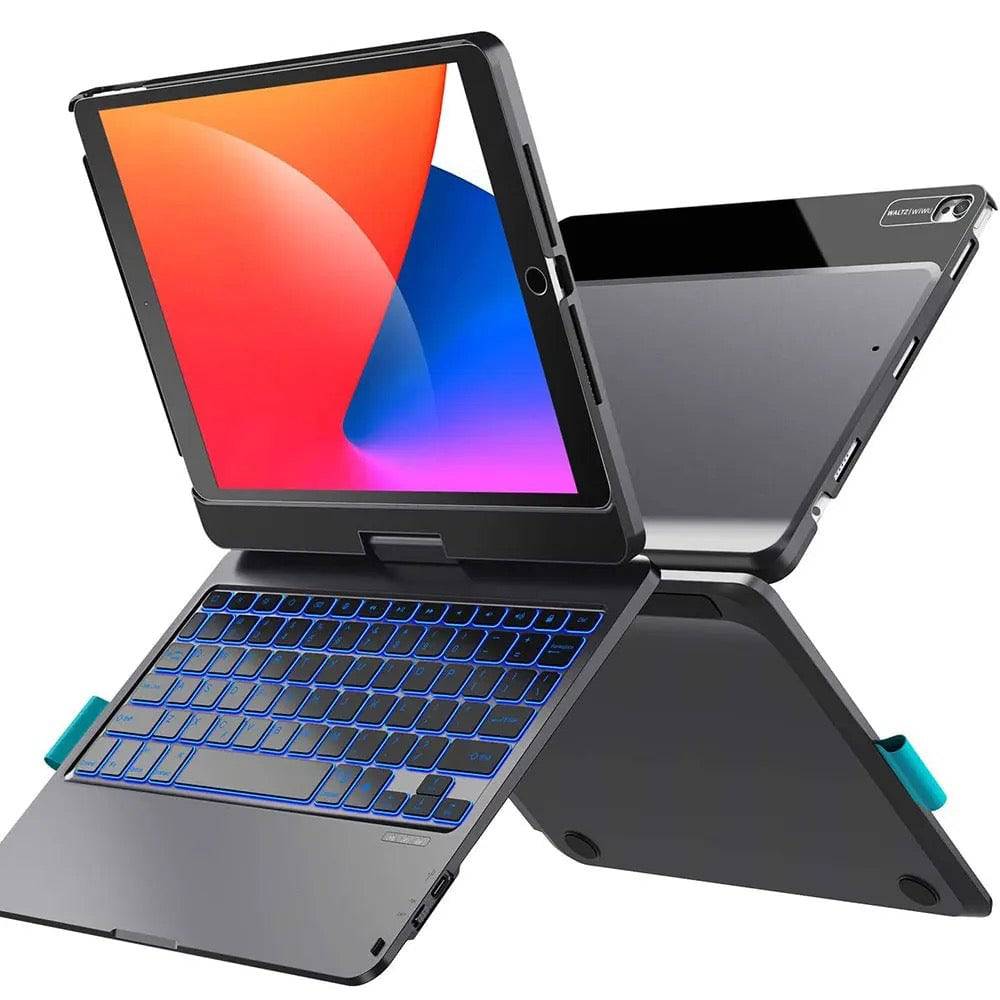 Wiwu Waltz Rotating Wireless Keyboard, For Ipad 11 inch, 360 Degree Rotation, Arabic English Keyboard, Black - TQ STORE