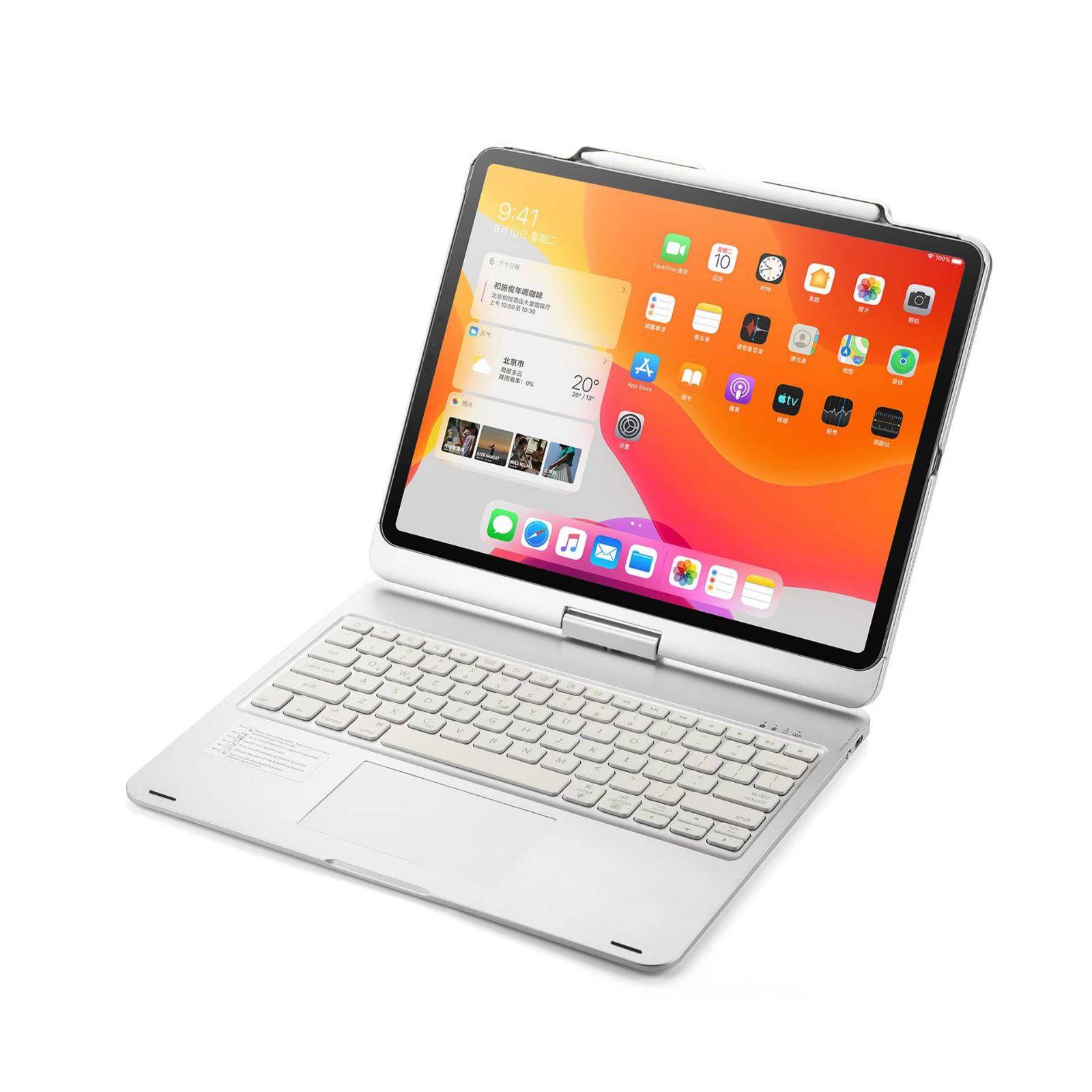 F17 Wireless Keyboard Case 360 Degree Rotation Arabic English ( iPad Not Included ) - TQ STORE