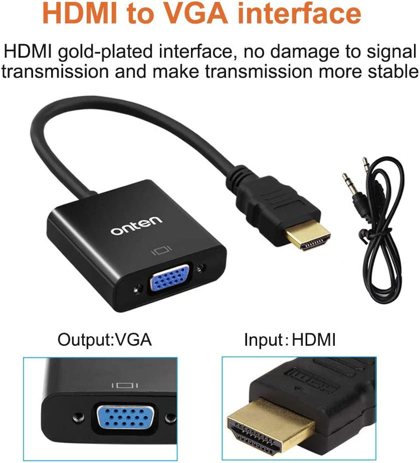 Onten - 5169 HDMI to VGA Adapter with Audio